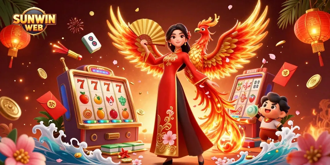 Bet on big wins with SUNWIN WEB in an enchanting 3D casino illustration of vibrant symbols.