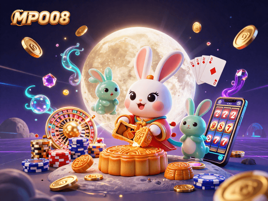 MPO08 showcases a vibrant 3D scene with animated casino elements, highlighting exciting gameplay and winning opportunities.