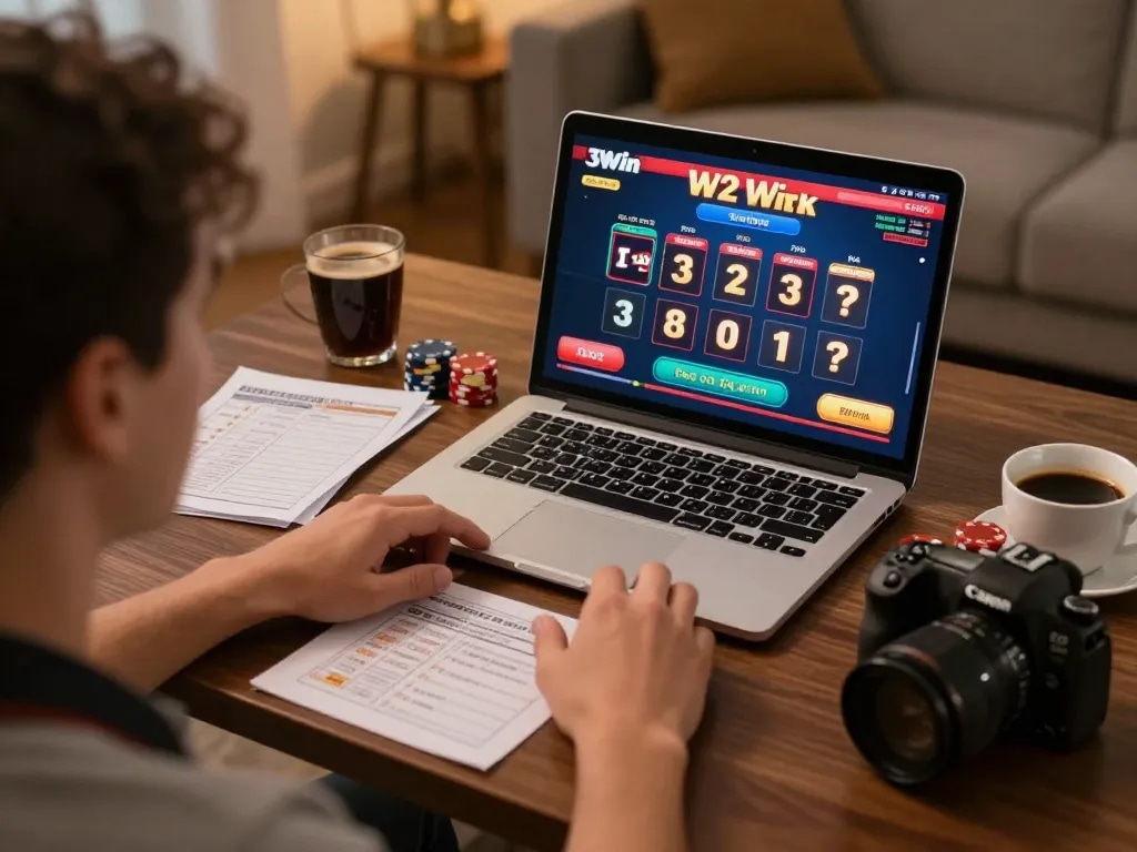 Gambler engages with 32win, placing strategic bets on a live dealer game from home