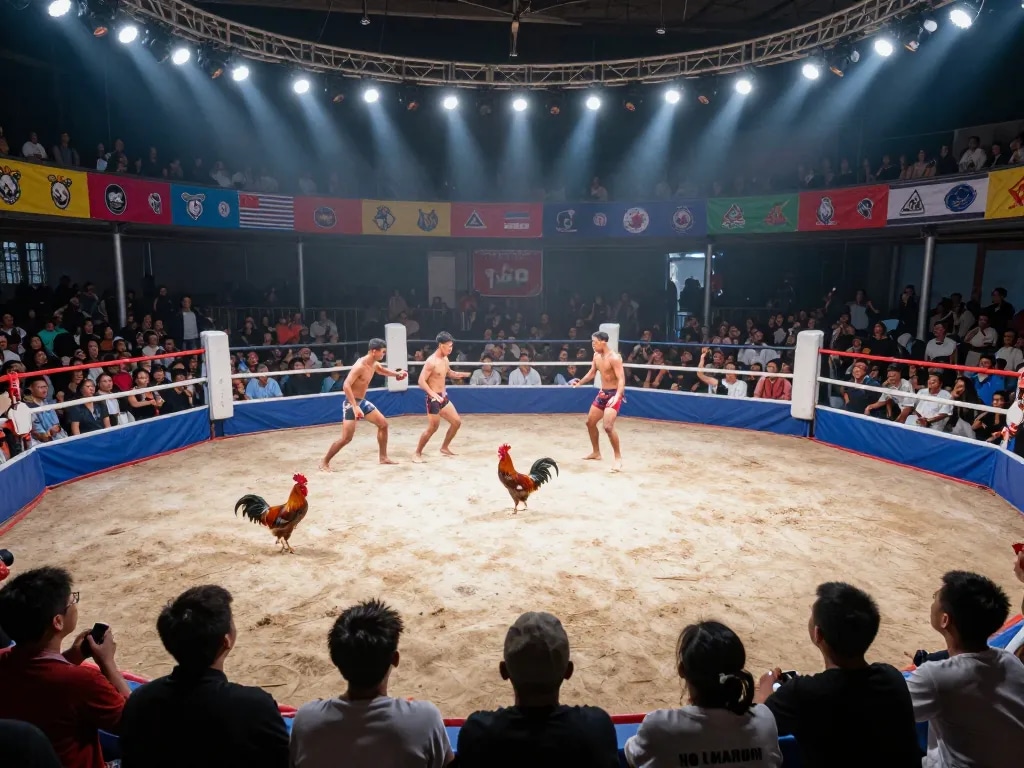 Watch the thrilling trực tiếp đá gà thomo hôm nay event unfold with passionate fans in a dynamic arena