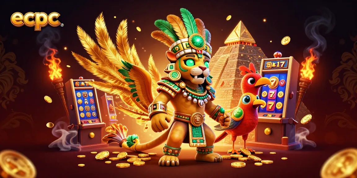 ecpc themed slot game illustration featuring vibrant characters and dynamic gaming elements