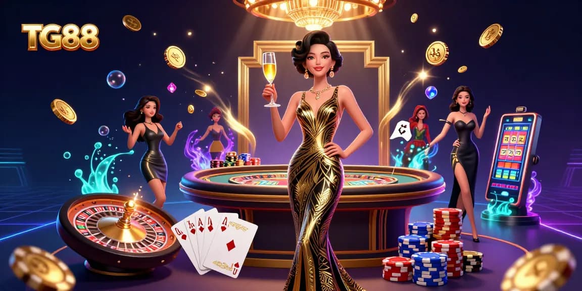 Engage with TG88's vibrant casino experience featuring elegant visuals and dynamic gaming elements.