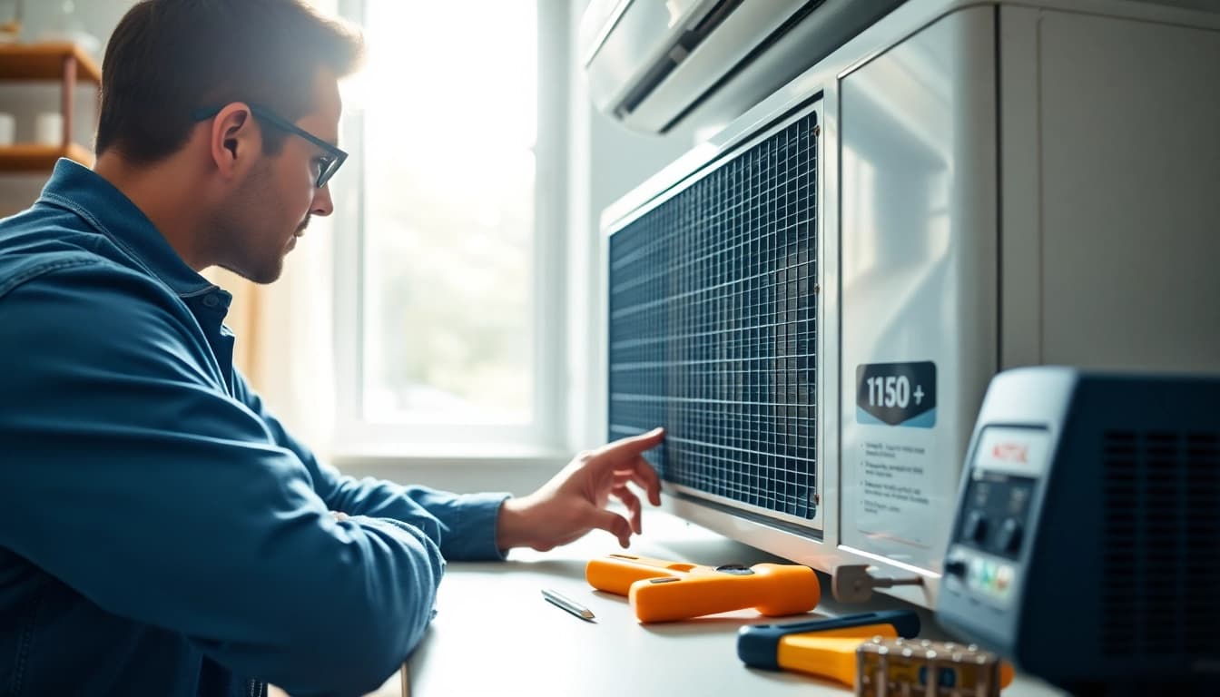 AC Repair Tampa expert fixing an air conditioning unit in a home environment