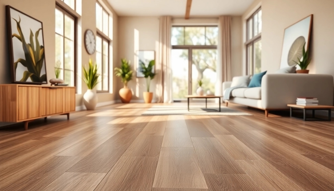 Transform your space with stunning vinyl plank flooring in an elegant living room.
