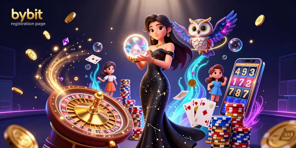 Experience the thrill of the bybit registration page with a magical casino scene filled with fortune.