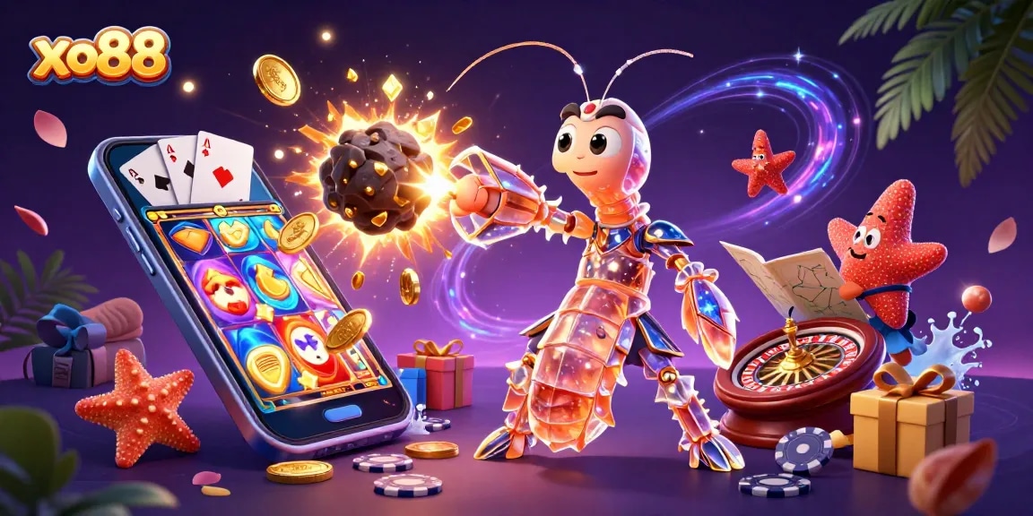 Experience thrilling gaming action with xo88 as the mantis shrimp unleashes a jackpot of golden gems.