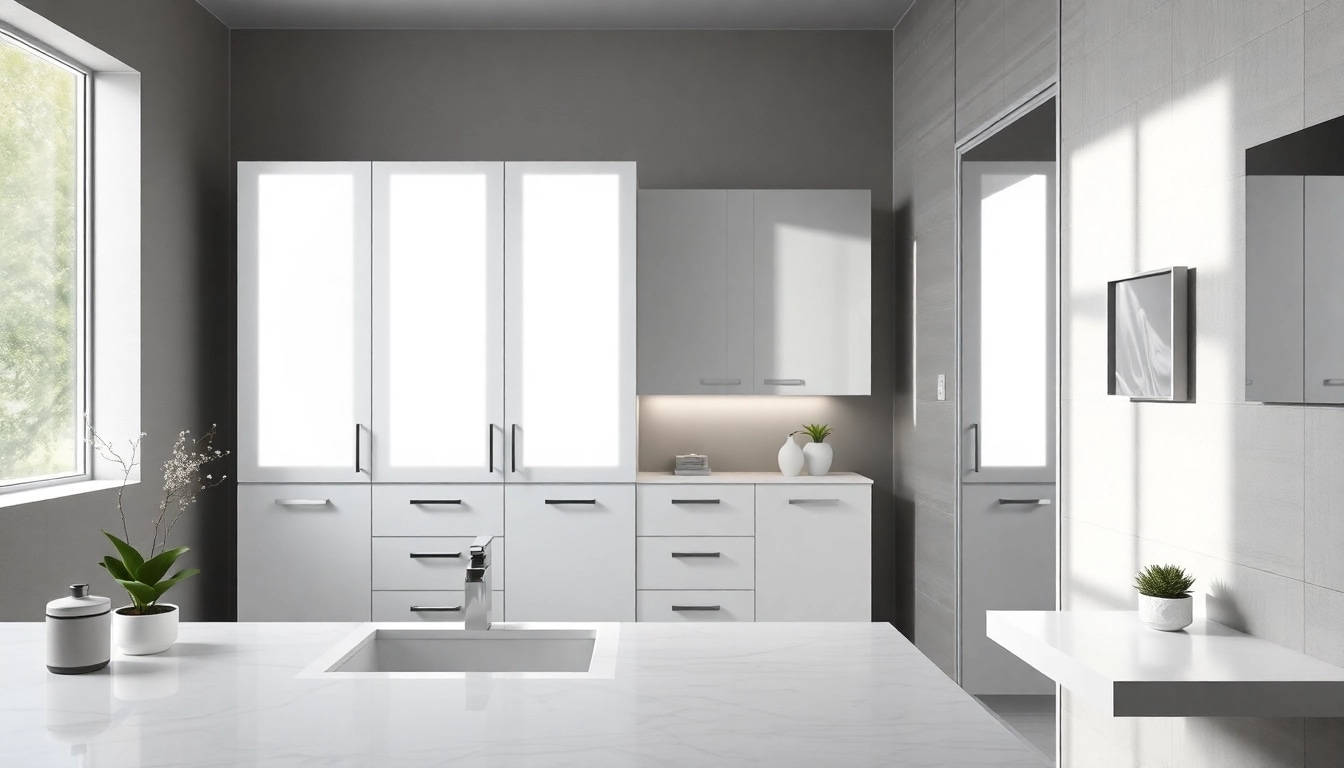 Illuminate your space with illuminated bathroom cabinets featuring sleek design and integrated LED lighting.