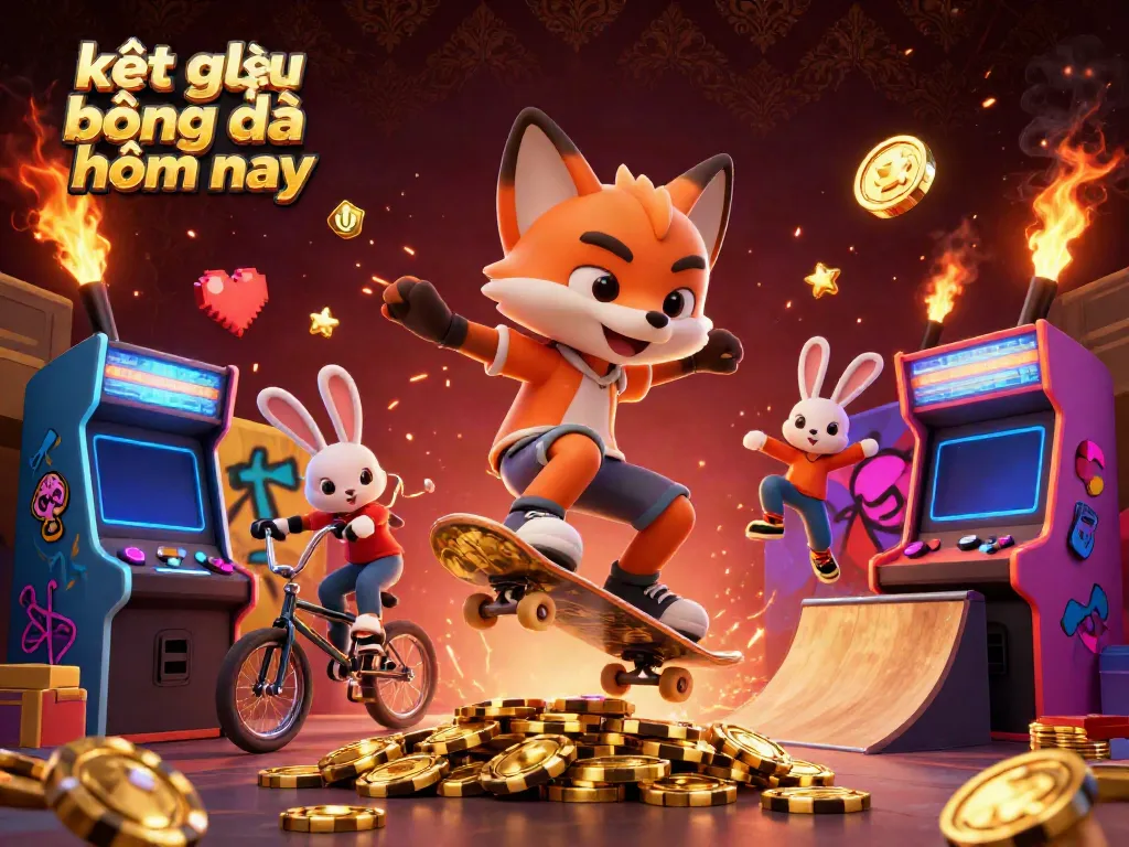 Experience the excitement of kết quả bóng đá hôm nay with vibrant gaming visuals and dynamic 3D characters.
