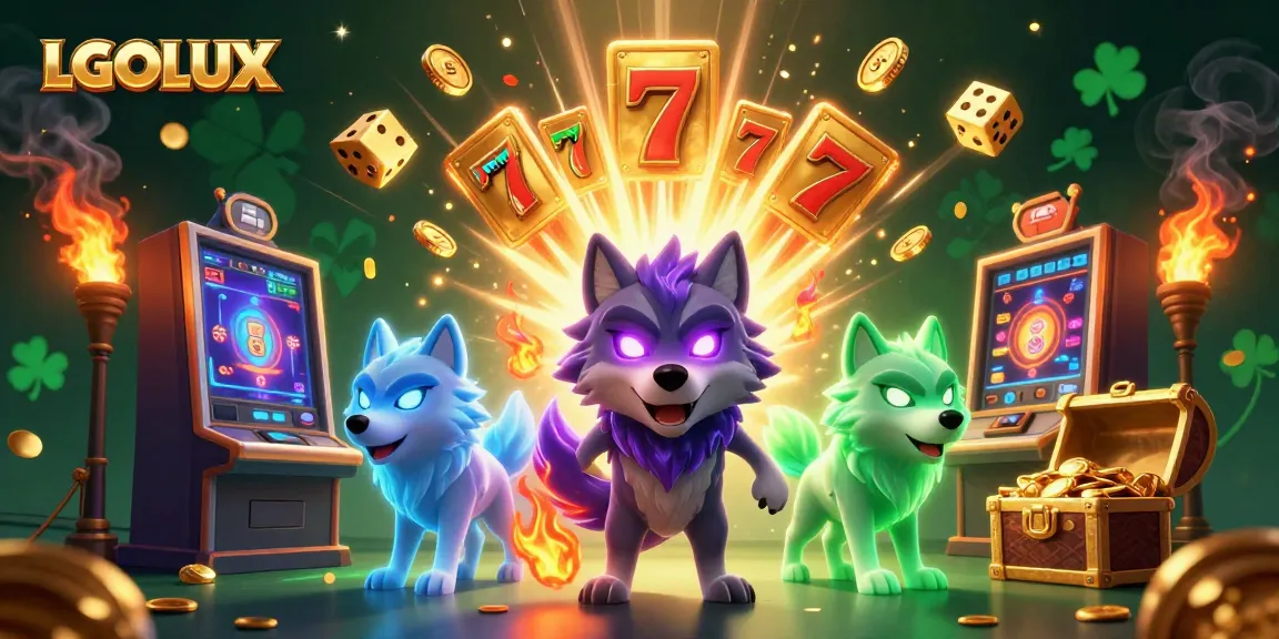 Experience the thrill of winning jackpots with LGOLUX in this dynamic casino scene illustrated in 3D.