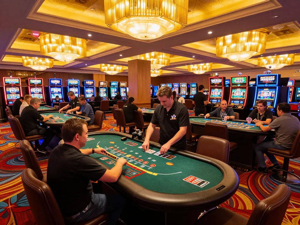 sc88 players enjoying blackjack action at vibrant casino game tables