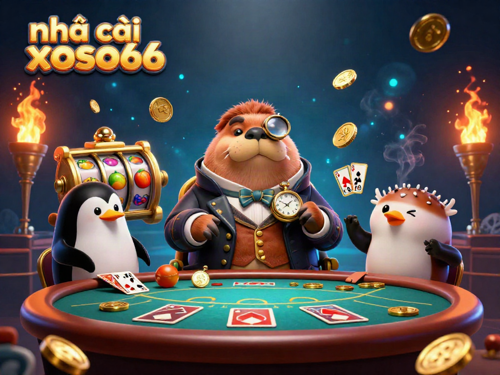 Engage with nhà cái xoso66 at an exhilarating underwater poker game featuring a jolly walrus, sophisticated penguin dealer, and a bluffing pufferfish.