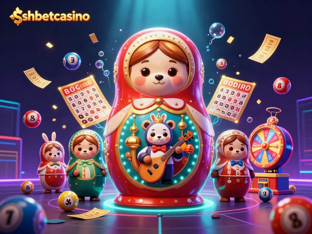 Experience vibrant action at shbetcasino with cartoon bears and lottery elements in a dynamic 3D scene.