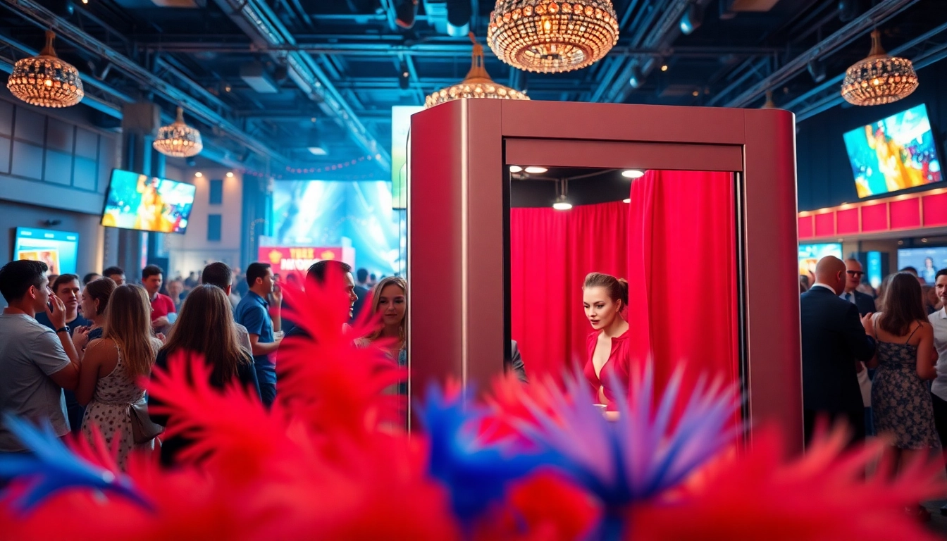 Capture fun moments at a photo booth rental chicago with guests enjoying vibrant props.