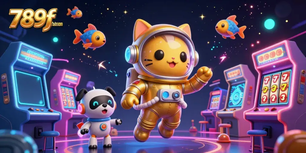 Experience thrilling wins with 789f fashion in this vibrant casino-themed illustration.