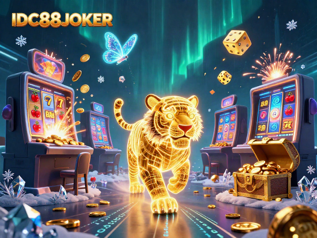 Experience the immersive digital casino world of IDC88JOKER with vibrant 3D characters and jackpot symbols.