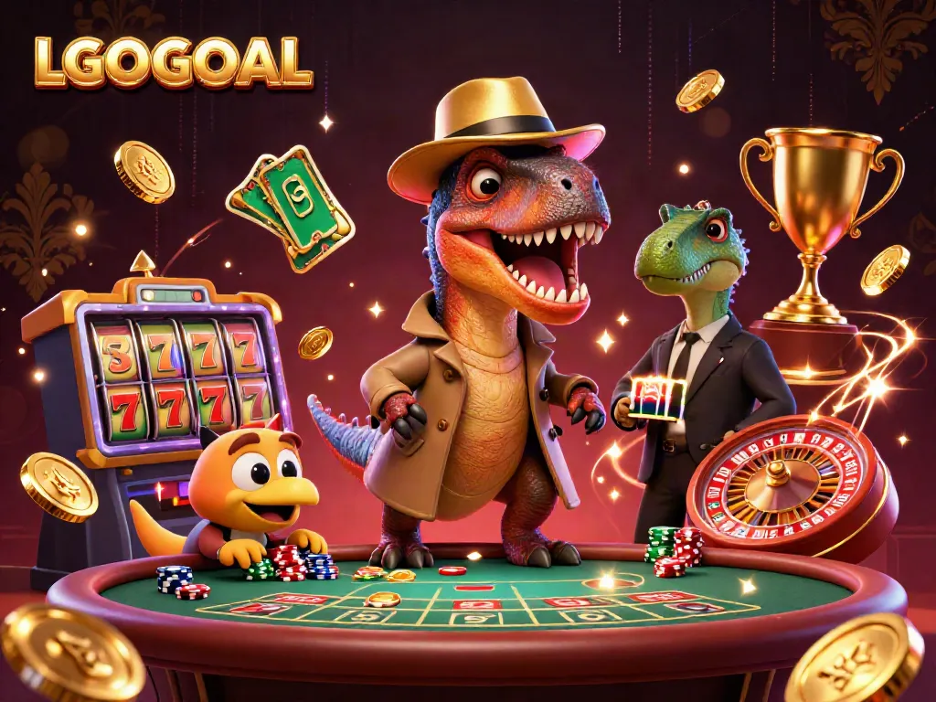 Experience thrilling gameplay with LGOGOAL featuring unique casino characters and dynamic elements in a captivating 3D scene.