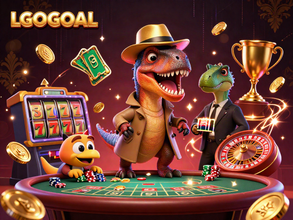 Experience thrilling gameplay with LGOGOAL featuring unique casino characters and dynamic elements in a captivating 3D scene.