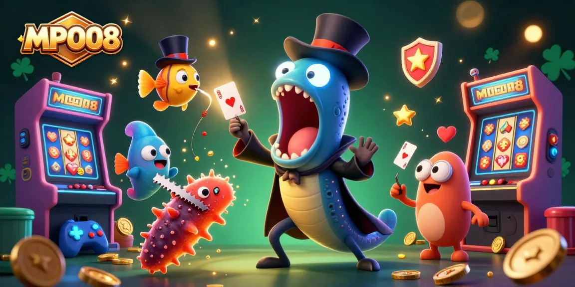MPO08 showcases a vibrant scene with a magical eel performing tricks, embodying an exciting gaming atmosphere.