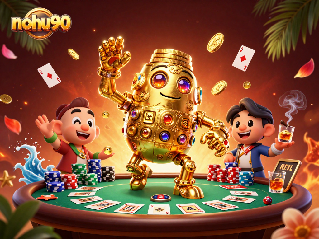 Experience thrilling gameplay with the nohu90 golden golem, vibrant poker elements, and exciting casino atmosphere.