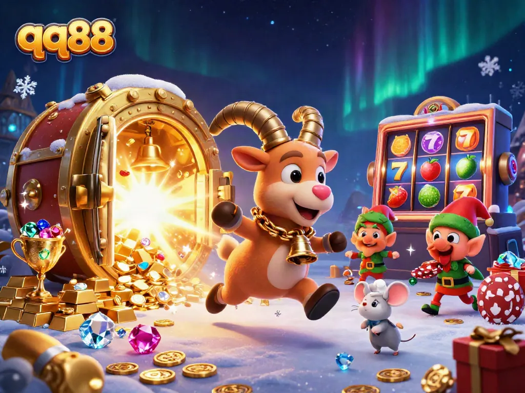 Engage in thrilling gameplay at qq88 with festive casino characters and vibrant slot elements.