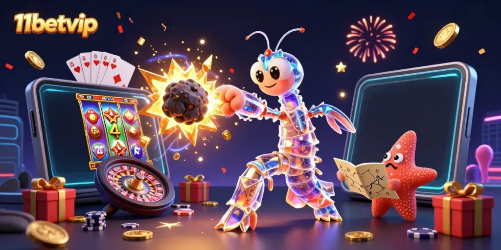 Engage with thrilling slots at 11betvip with a galactic samurai amidst golden wins and vibrant gaming elements.
