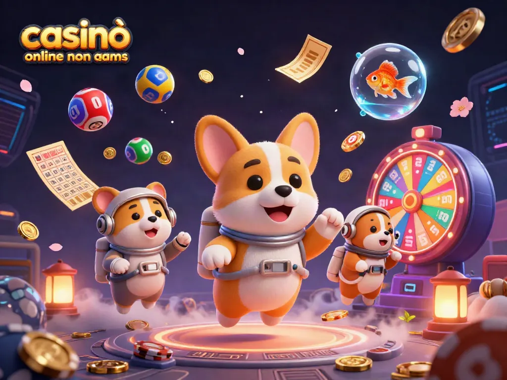 Giocando nei casinò online non AAMS con un corgi astronauta e una varietà di giochi di fortuna.