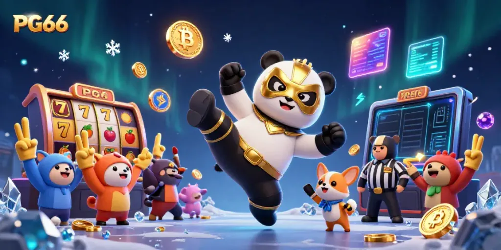 Experience thrilling slots action with PG66 in an energetic 3D casino showdown.