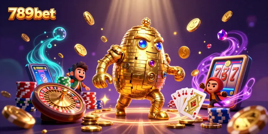 Spin to win with 789bet's exciting golden golem and casino elements!