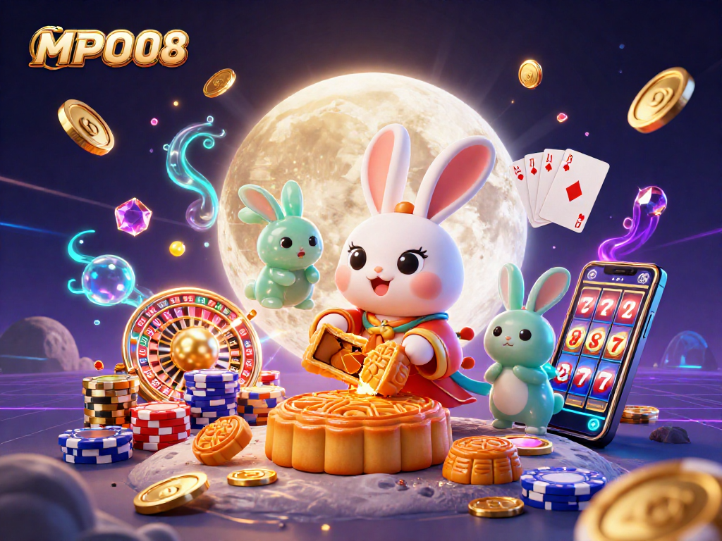 MPO08 showcases a vibrant 3D scene with animated casino elements, highlighting exciting gameplay and winning opportunities.