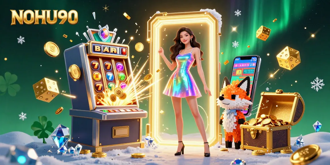 Experience thrilling jackpots with NOHU90 featuring vibrant characters and dynamic casino elements.