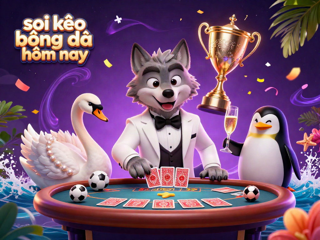 Place bets and predict outcomes with soi kèo bóng đá hôm nay in a vibrant casino scene.