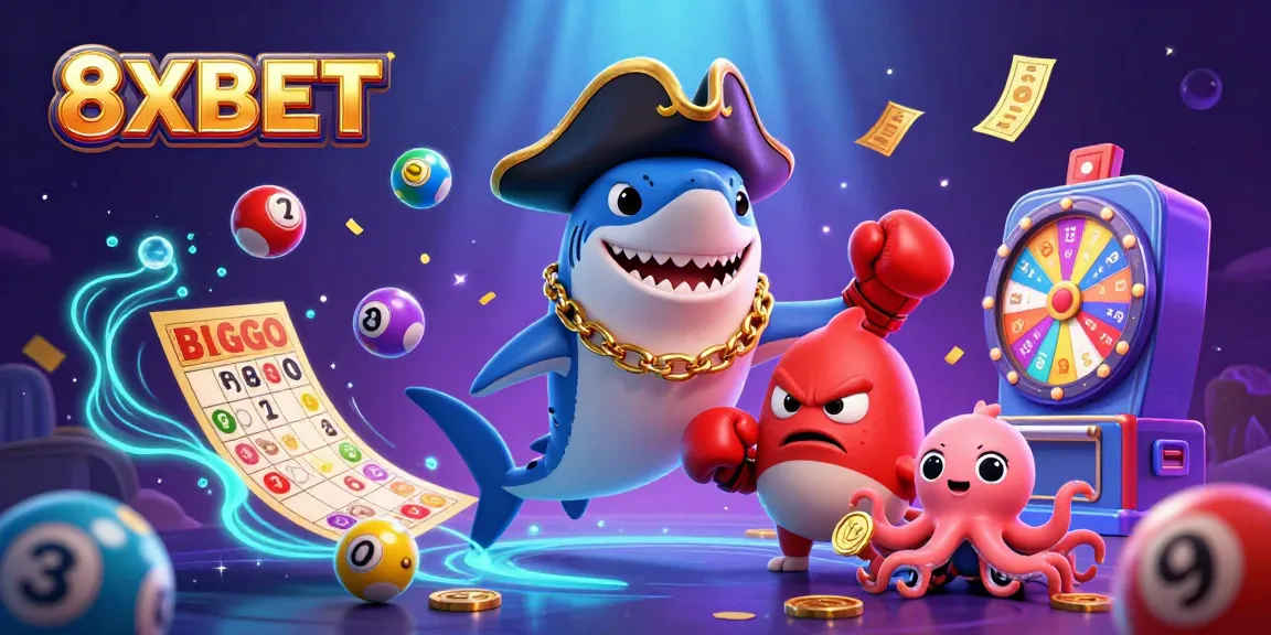 Experience thrilling gaming with 8XBET in this exciting underwater casino scene.