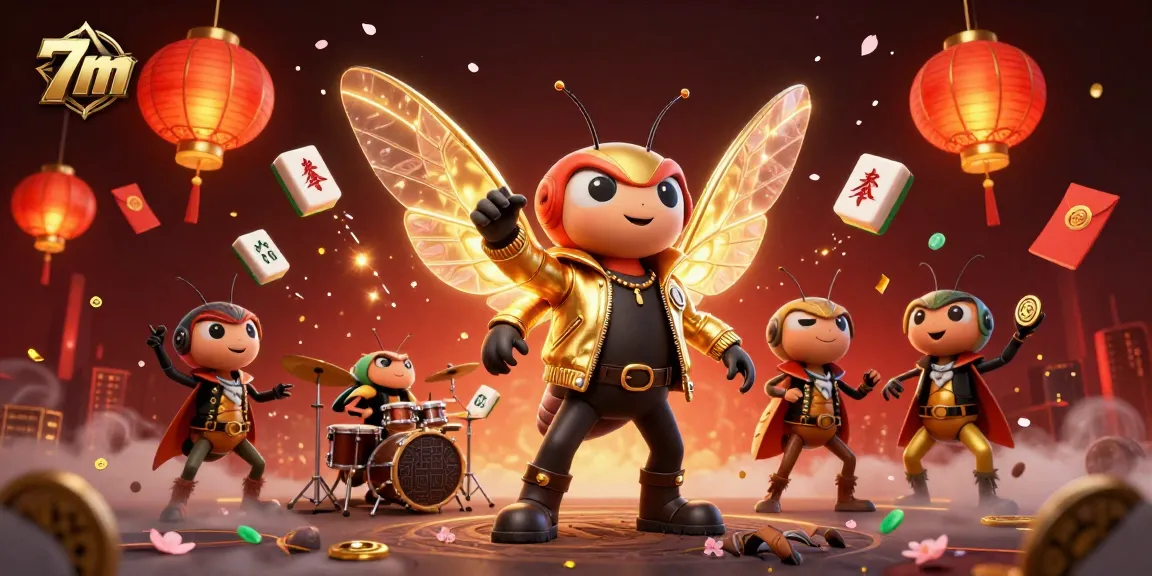 Experience the thrilling action of the 7m casino scene with buzzing characters and vibrant game elements.