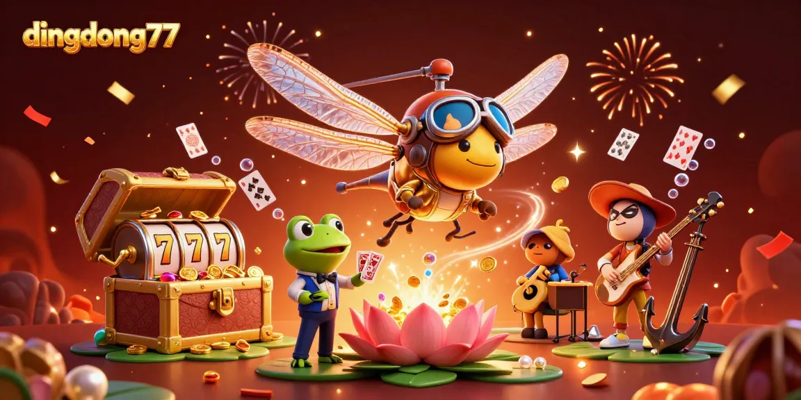 Experience thrilling gameplay on dingdong77 with a lively casino scene featuring engaging characters and dynamic game elements.