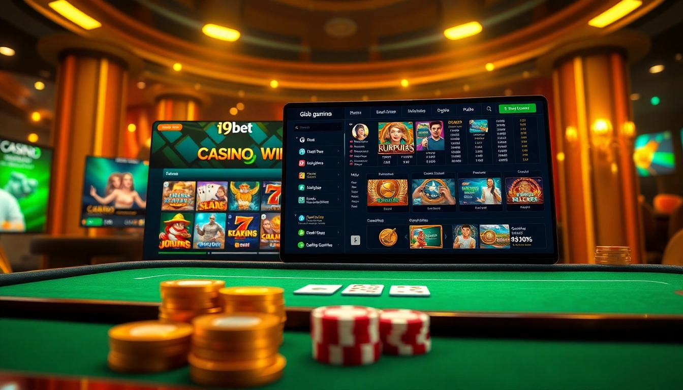 i9bet online casino interface featuring vibrant games and exciting gambling elements.