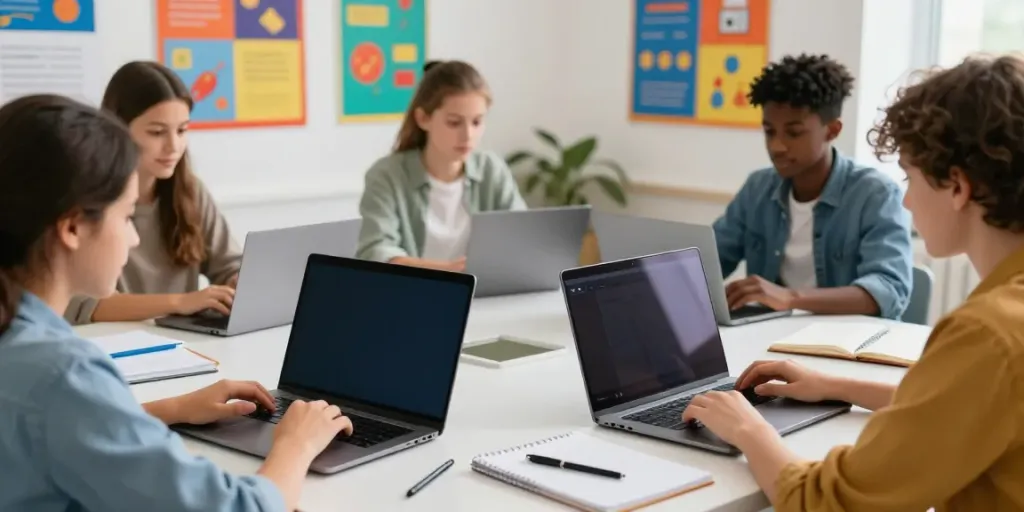 Interactive online learning experience showcasing khóa học uy tín in a lively virtual classroom.