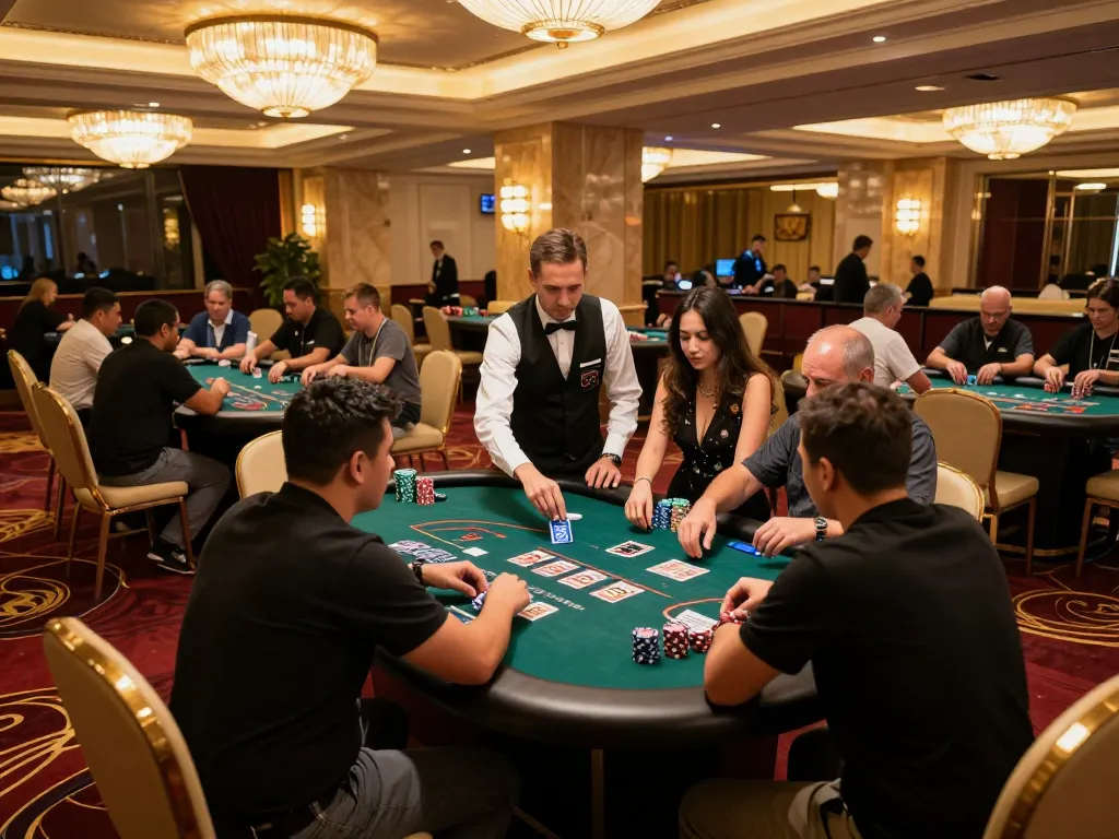 Players enjoying a high-stakes blackjack game at NK88 casino, showcasing excitement and strategic gameplay.