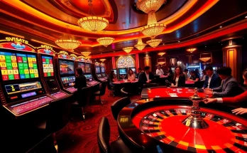 Engaging gambling experience at SV368 Trang chủ featuring vibrant slot machines and poker tables.