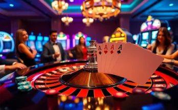 Engage in thrilling gameplay at Ta88 with elegant casino tables and vibrant poker chips.