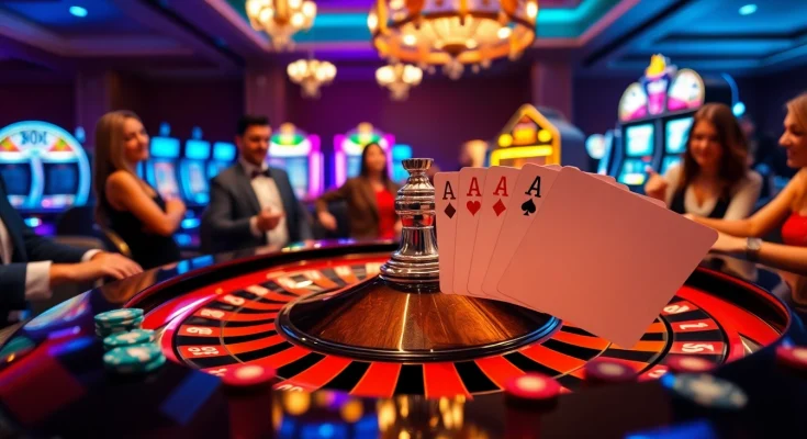 Engage in thrilling gameplay at Ta88 with elegant casino tables and vibrant poker chips.