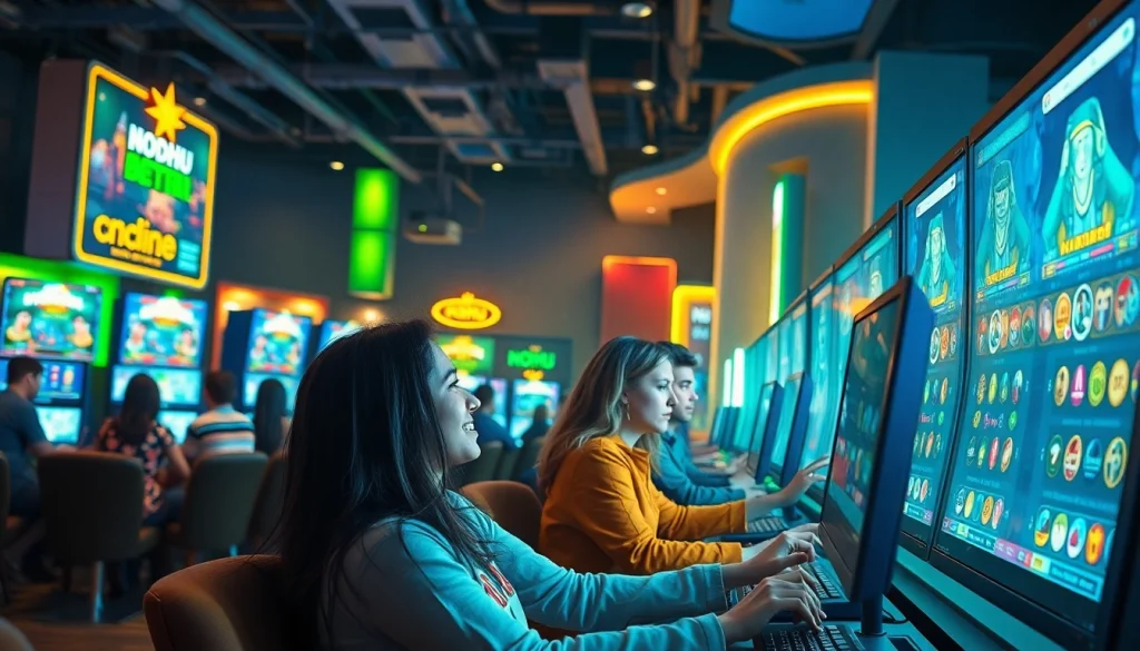 NOHU online gaming experience with players enjoying diverse games in a vibrant digital environment.