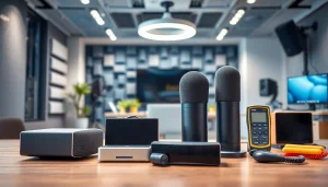 Showcase of Sound and Vibration Control Products in a modern office, emphasizing design and functionality.