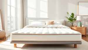 Explore the comfort of a twin mattress in a stylish modern bedroom setting with bright natural light.