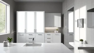 Illuminate your space with illuminated bathroom cabinets featuring sleek design and integrated LED lighting.